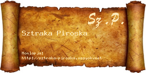 Sztraka Piroska névjegykártya